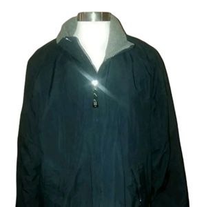 Men's J Crew Winter Coat Large Navy Blue Silver di